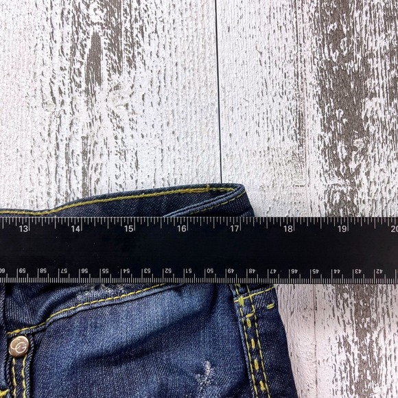 Coogi Premium Jeans Juniors 15/16 Rhinestone Logo Distressed Dark Wash Y2K - Picture 9 of 12